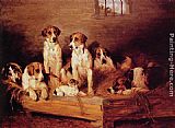 Foxhounds and Terriers in a Kennel